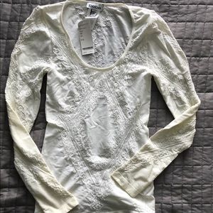 Bebe lace white tee